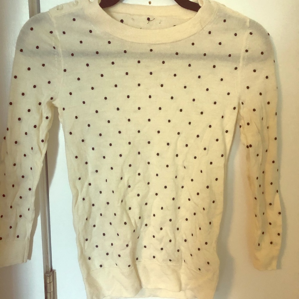 JCrew black and white Polk-a-dot sweater